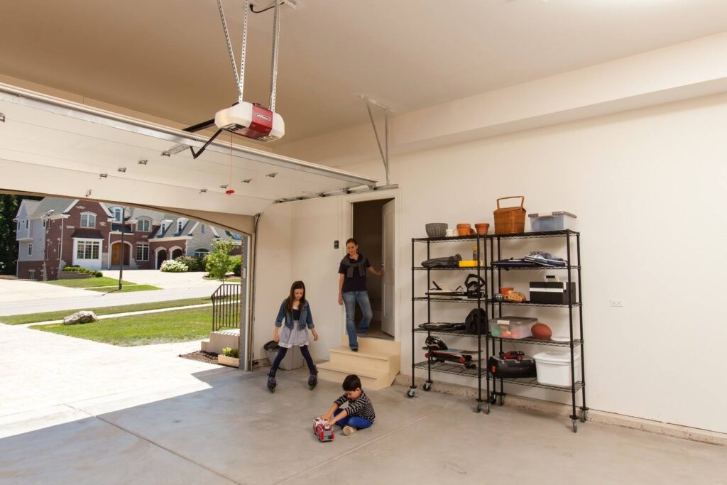 kids playing in garage